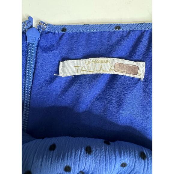 Talulah Dress Midi Tiered Polka Dot Blue Black Size‎ Small - Picture 6 of 10